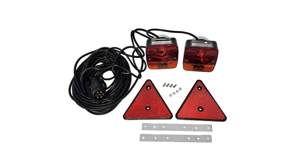 Magnetlyktsett 12V m/trekantrefleks 4,0/12m kabel