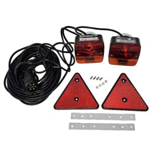 Magnetlyktsett 12V m/trekantrefleks 4,0/12m kabel