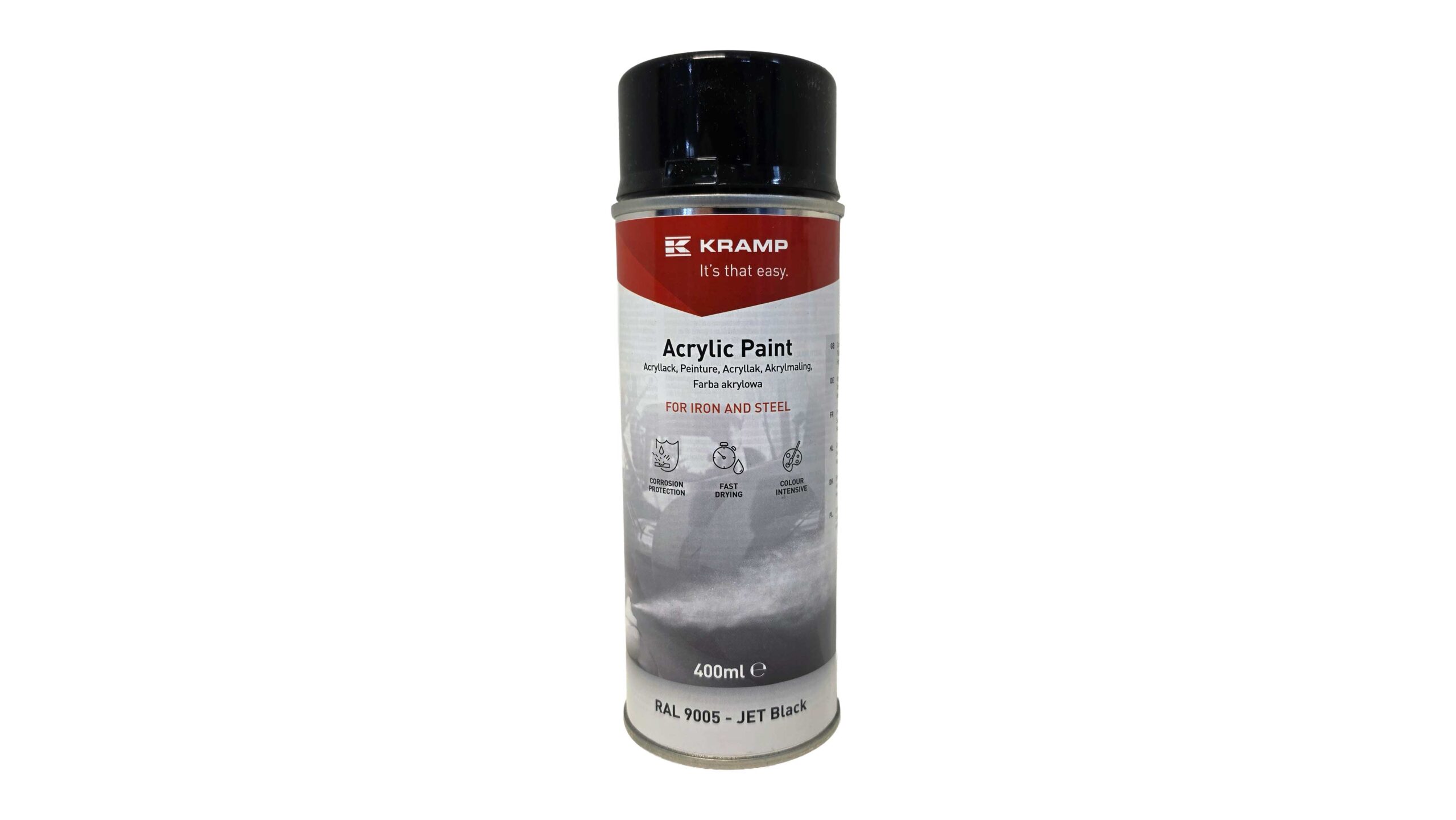 Maling RAL 9005 kulsort 400ml Kramp